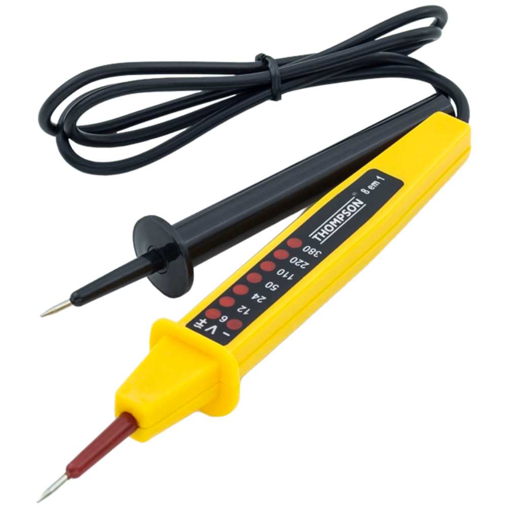 Testador de Voltagem 3 em 1 Mede Tensão em Corrente Contínua e Alternada Preto Asantos