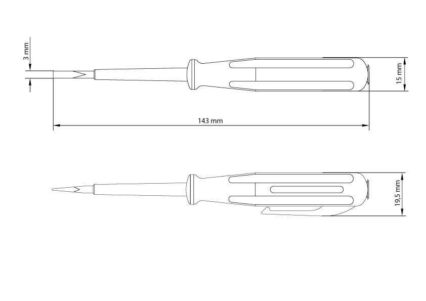 Chave Teste 1/8x3 Haste Em Aço Especial Ponta Fenda Chata Capacidade 80-250 V 41900110 Tramontina