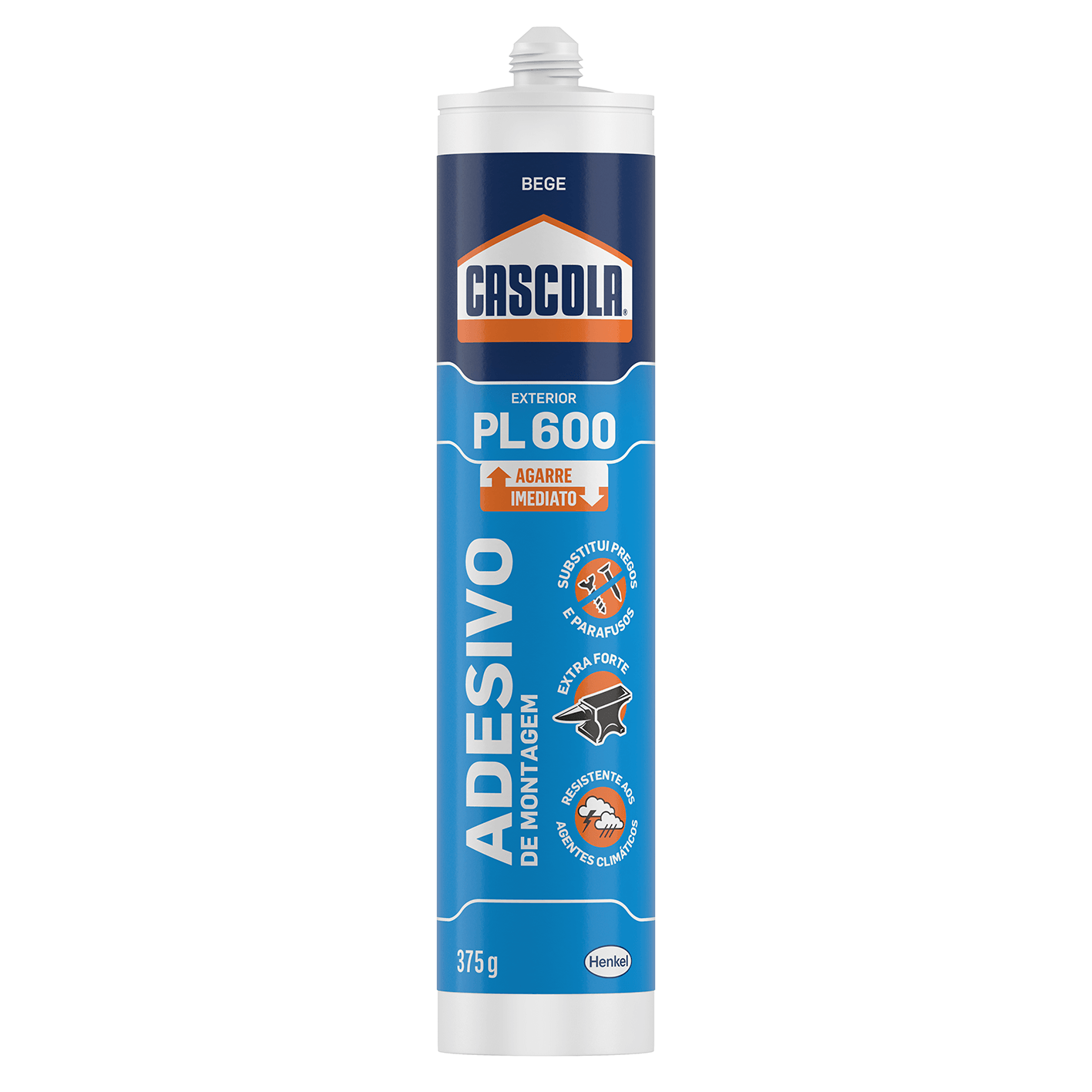 Adesivo de Montagem Cascola PL 600 Exterior Bege 375g Henkel