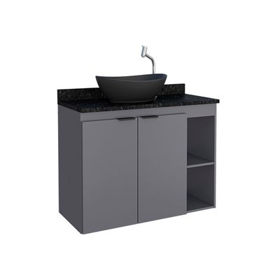 Telhanorte | Armário toucador com tampo de granito Aster cinza Cozimax