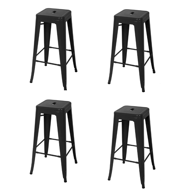 Kit Banco Tolix em Aço 76cm Preto Coisas Coisinhas (4 un)