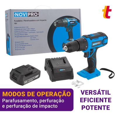 Telhanorte | Furadeira e Parafusadeira de Impacto 18V Bivolt com