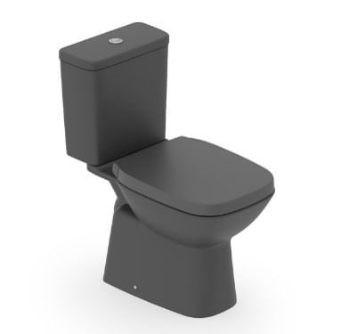 Vaso Sanitário com Caixa Acoplada 3/6l com Assento Termofixo Debba Classic Preto Matte Roca