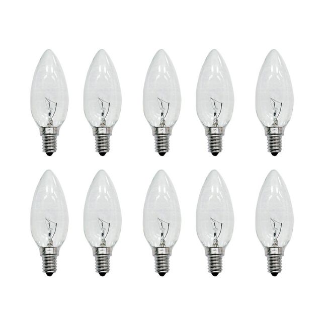 Kit-Economico-com-10-Lampadas-Incandescente-Vela-Lisa-Clara-40W-127V-E-14-Taschibra