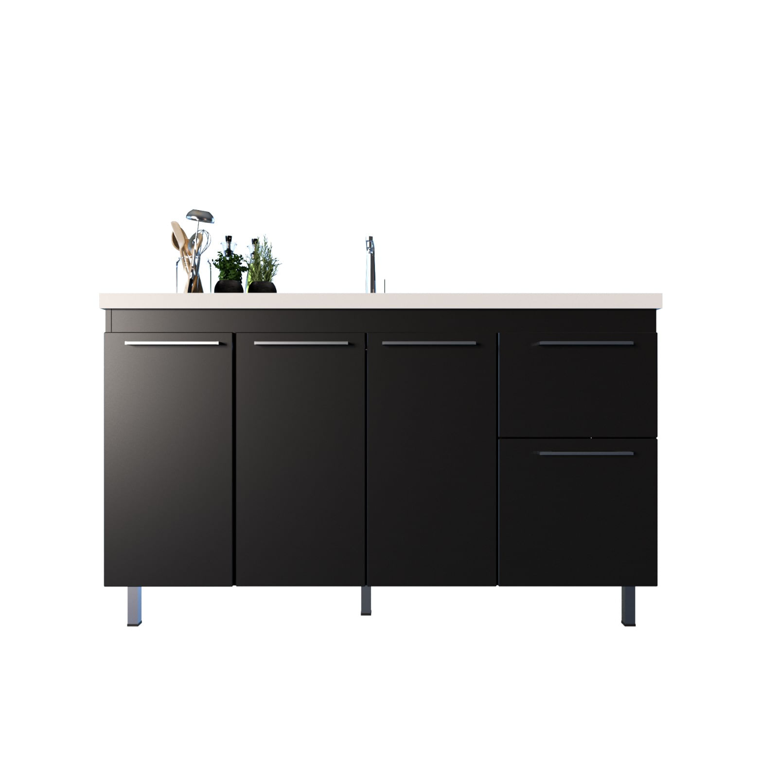 Gabinete-Para-Cozinha-Kaus-De-144Cm-Branco-Preto-Trama-Mdf-Cerocha-2506726