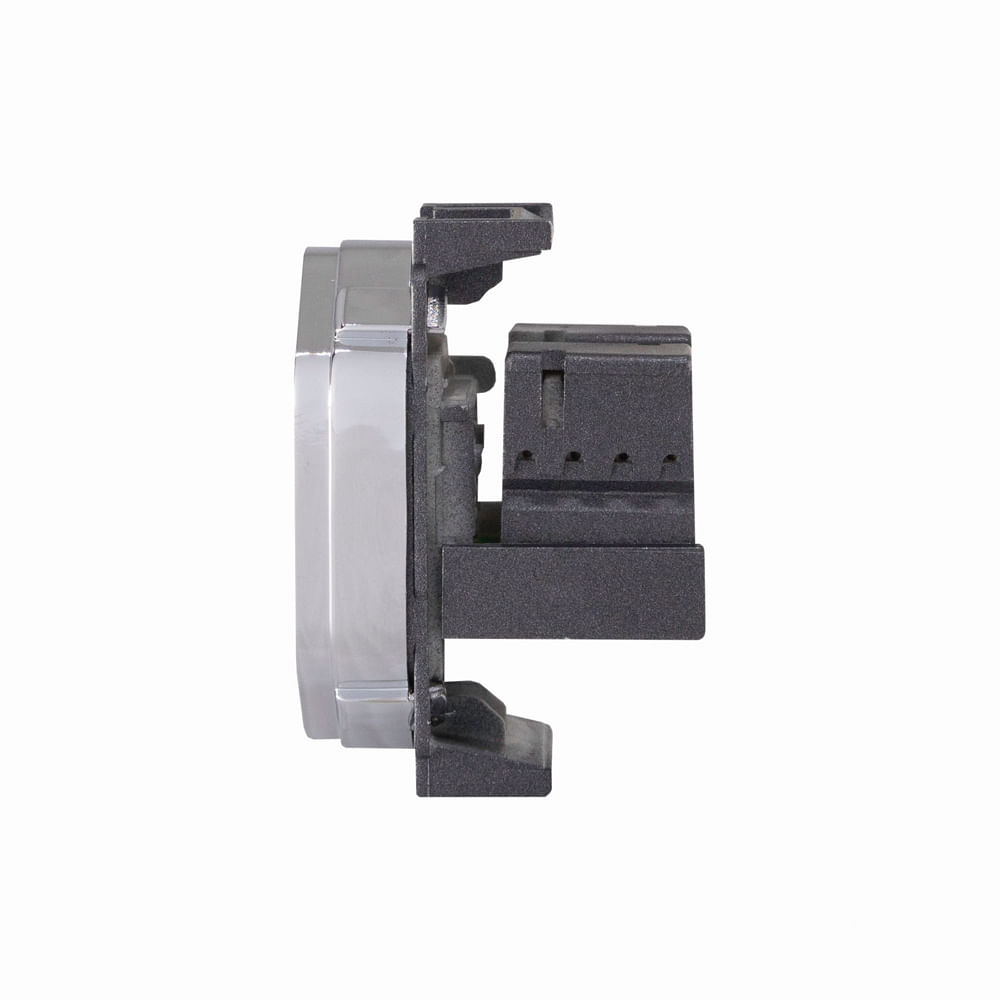 Módulo 1 Tomada Rj45 Preto Grafite Com Cromado Novara Dicompel