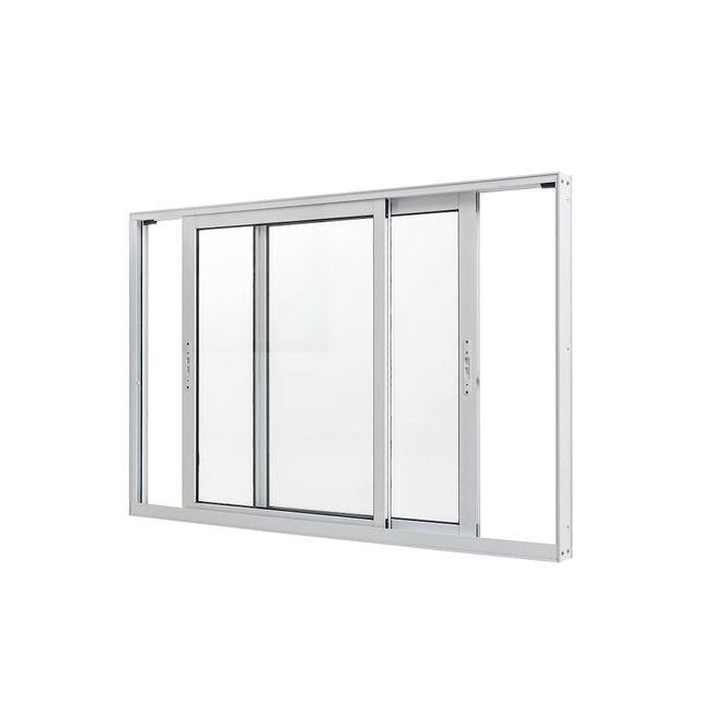 Janela Alumínio De Correr Sem Grade 2 Folhas Vidro Liso 150X100X8,5 Branco Crista Ramassol