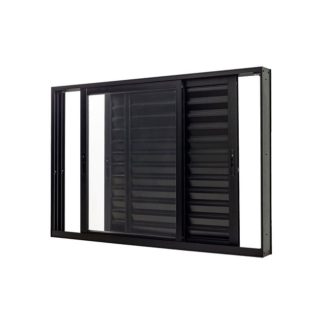 Janela-Alumnio-Veneziana-Sem-Grade-3-Folhas-Vidro-Liso-150X100X122-Preto-Ultra-Ramassol-2512491