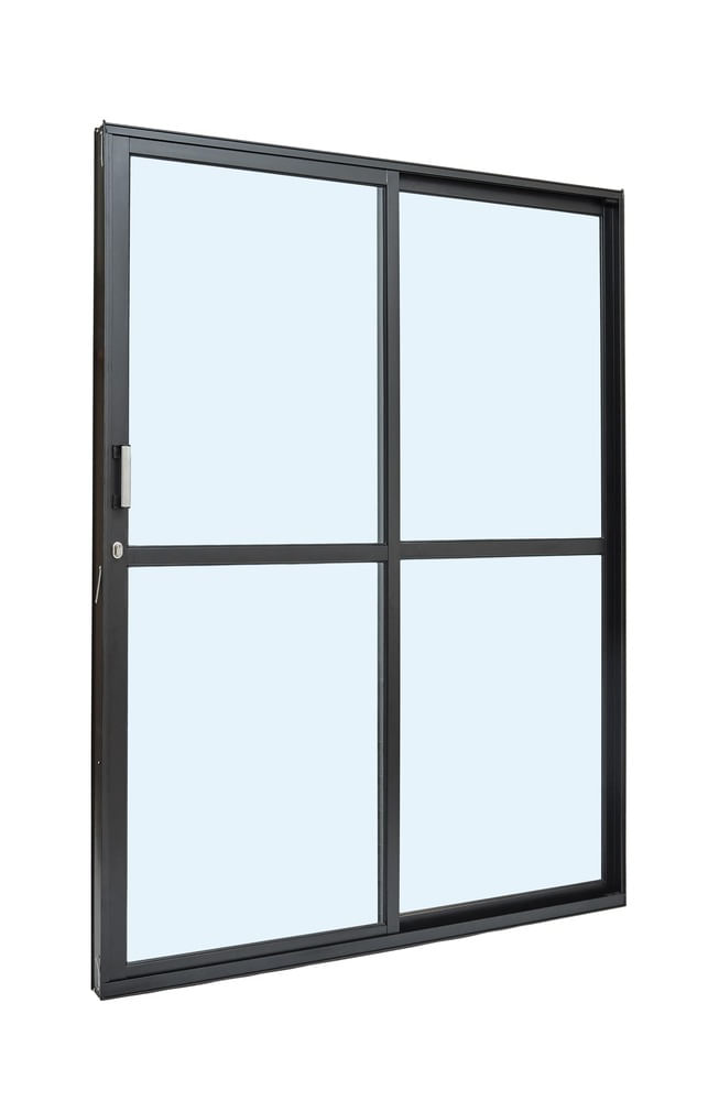 Porta-Alumnio-Correr-2-Folhas-Vidro-Liso-Esquerda-160X210X79-Preto-Cristal-Ultra-Ramassol-2507188-1