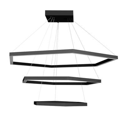 Telhanorte | Pendente Hexagonal Led 95W 3K 3 Aros 800X600X400Mm