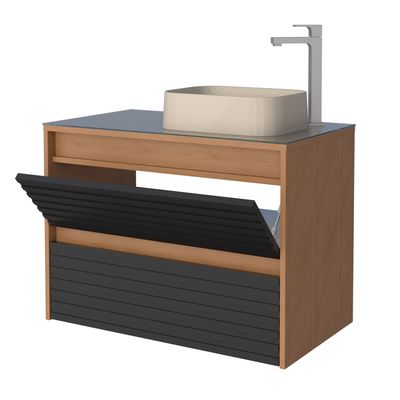 Telhanorte | Toucador Madeira Osaka 82X55X45Cm Jequitiba Preto Cozimax