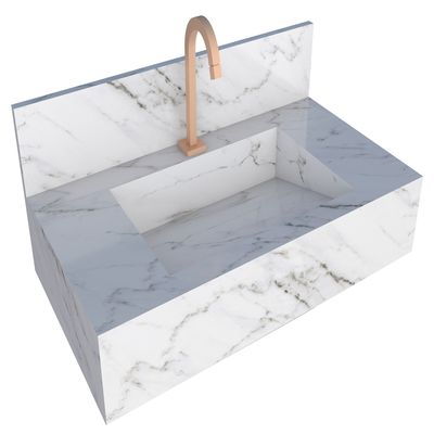 Telhanorte | Bancada Porcelanato Milano 83X30X45Cm Branco Cozimax