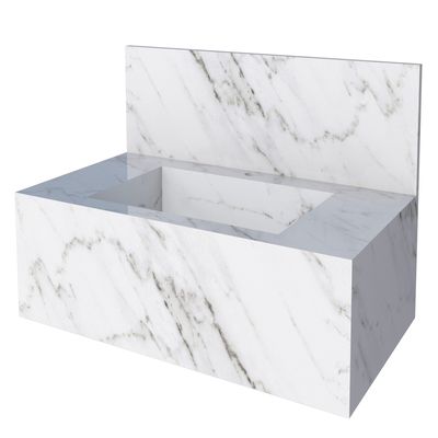 Telhanorte | Bancada Porcelanato Milano 83X30X45Cm Branco Cozimax