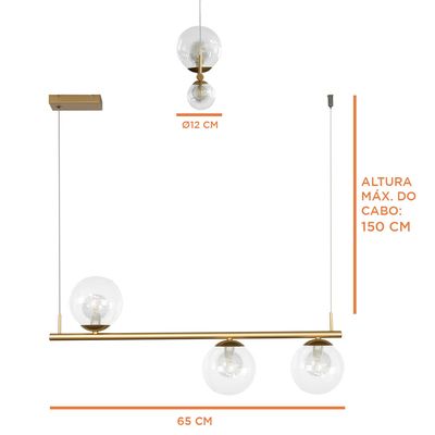 Telhanorte | Pendente Fantasy Crystal Plus G9 3 Luzes Gold Llumm