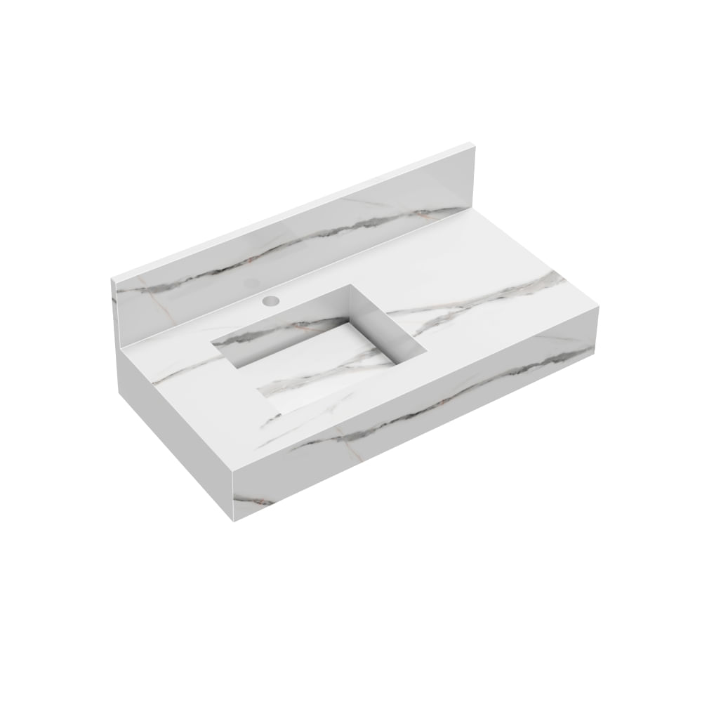 Bancada Com Cuba Esculpida Pro 80 Calacata Blu