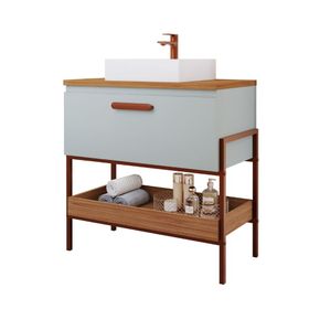 Armário Banheiro Portinari 65cm Cappuccino/Freijó MGM