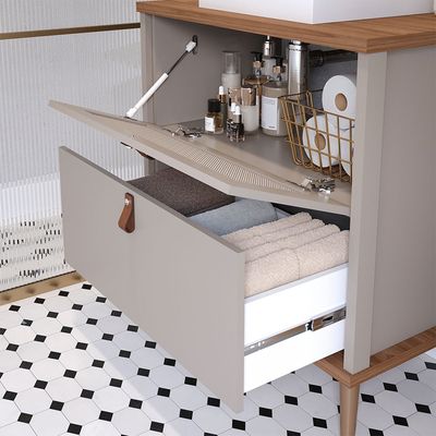 Telhanorte | Armário De Banheiro Veneto 61,3X45,1X94Cm Cappuccino