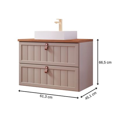 Armário Banheiro Sense 61cm MDF Cappuccino/Freijó MGM