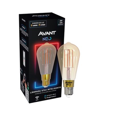 Telhanorte | Led St64 E27 Luz Amarela 1800K A 2700K 6W Bivolt Neo