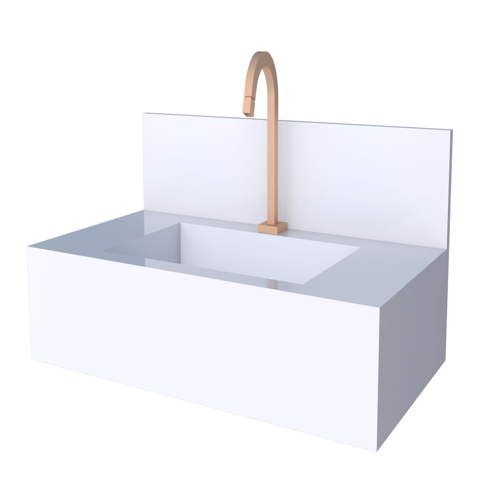 Bancada Porcelanato Bergamo 83,5X30X45 Branco Liso Cozimax