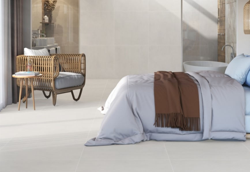 Porcelanato Acetinado 94X94Cm Loft Off White Caixa 2,65M2 Embramaco