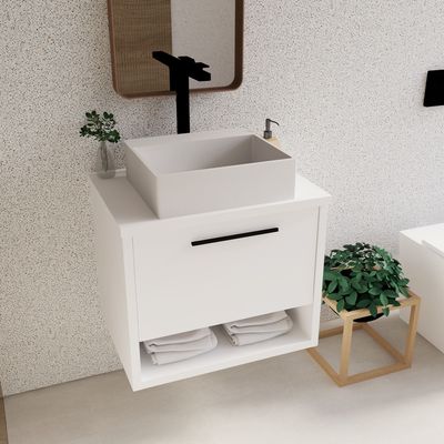 Telhanorte | Gabinete Banheiro Mod Serene Sink Branco 60Cm Linha