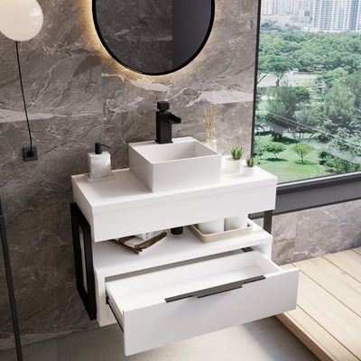 &RatiaN ウォッシングSP Telhanorte | Gabinete Banheiro Mod Zaniah Branco 76Cm Linha