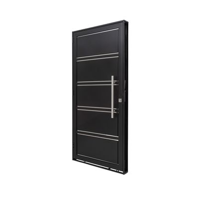 KABAブラック38 Telhanorte | Porta Aço Lambri Puxador Inox Direita 83X215X12 Preto