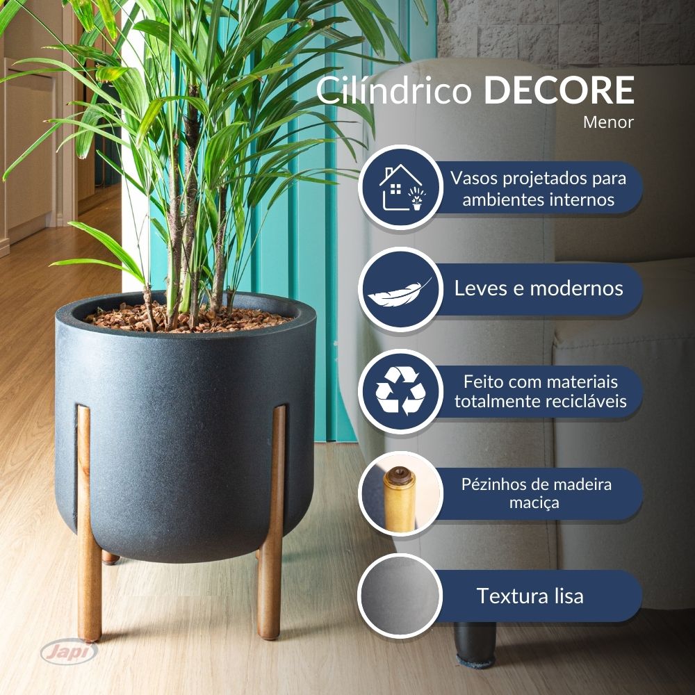 Vaso Cilindrico Decore  Chumbo 33 Japi