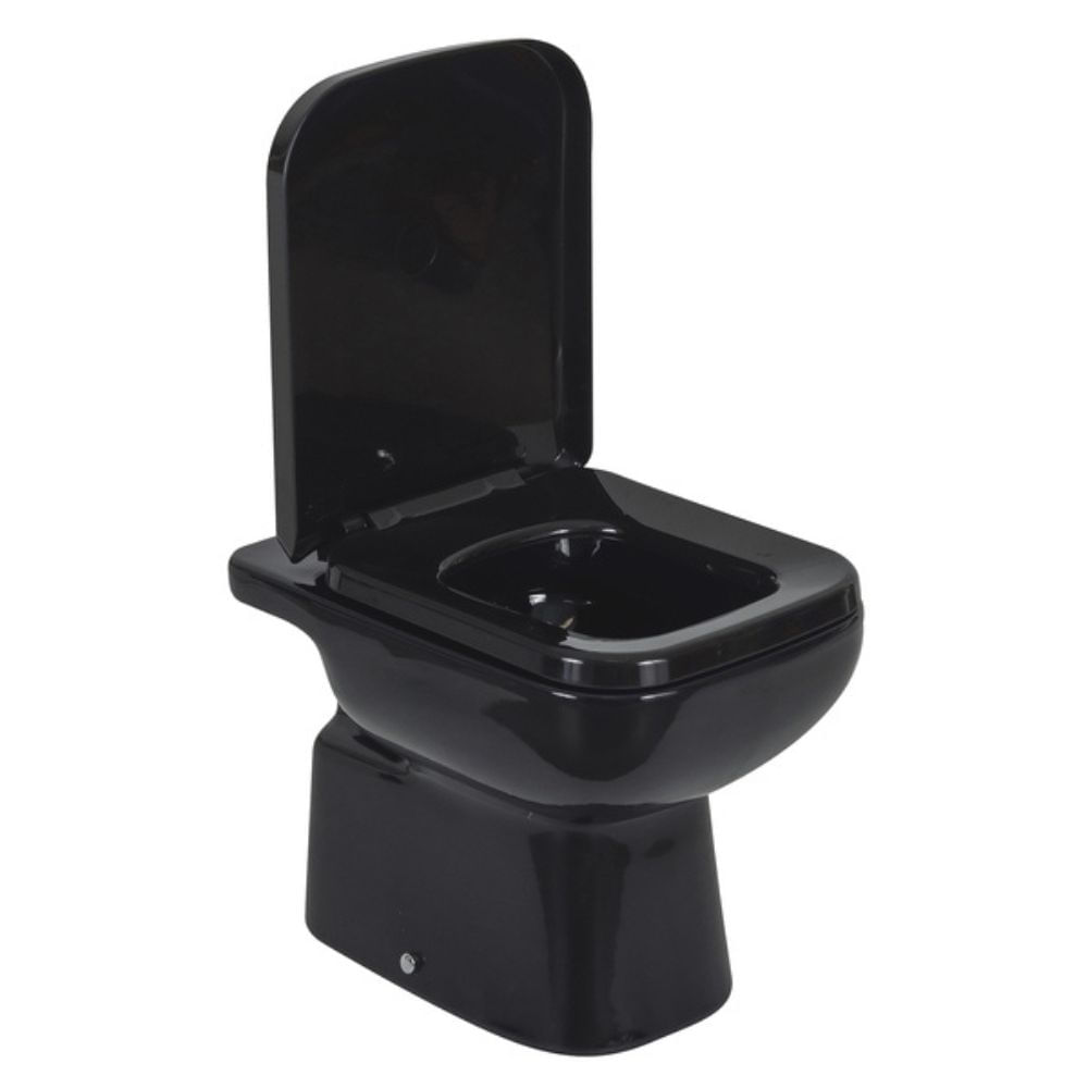 Kit Vaso Sanitário Convencional com Assento Pp Soft Close e Acessórios Preto Misti Icasa