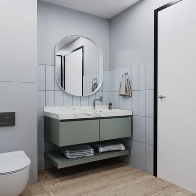 Telhanorte | Gabinete Para Banheiro Montreal 80Cm Pistache Com