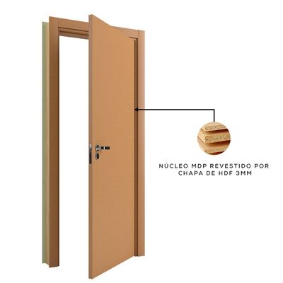 Telhanorte | Kit Porta Lisa em MDP Batente 14 c/ Fechadura e