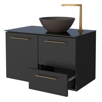 Telhanorte | Toucador Banheiro Aço Jambo 77X56X45 Preto Cozimax