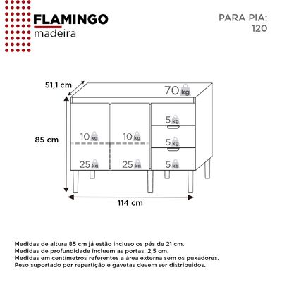 Telhanorte | Gabinete Cozinha Madeira Flamingo Jequitibá Nude
