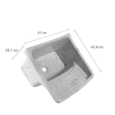 Telhanorte | Tanque Plástico Marmorizado 22 Litros 47 x 42,8 x 26