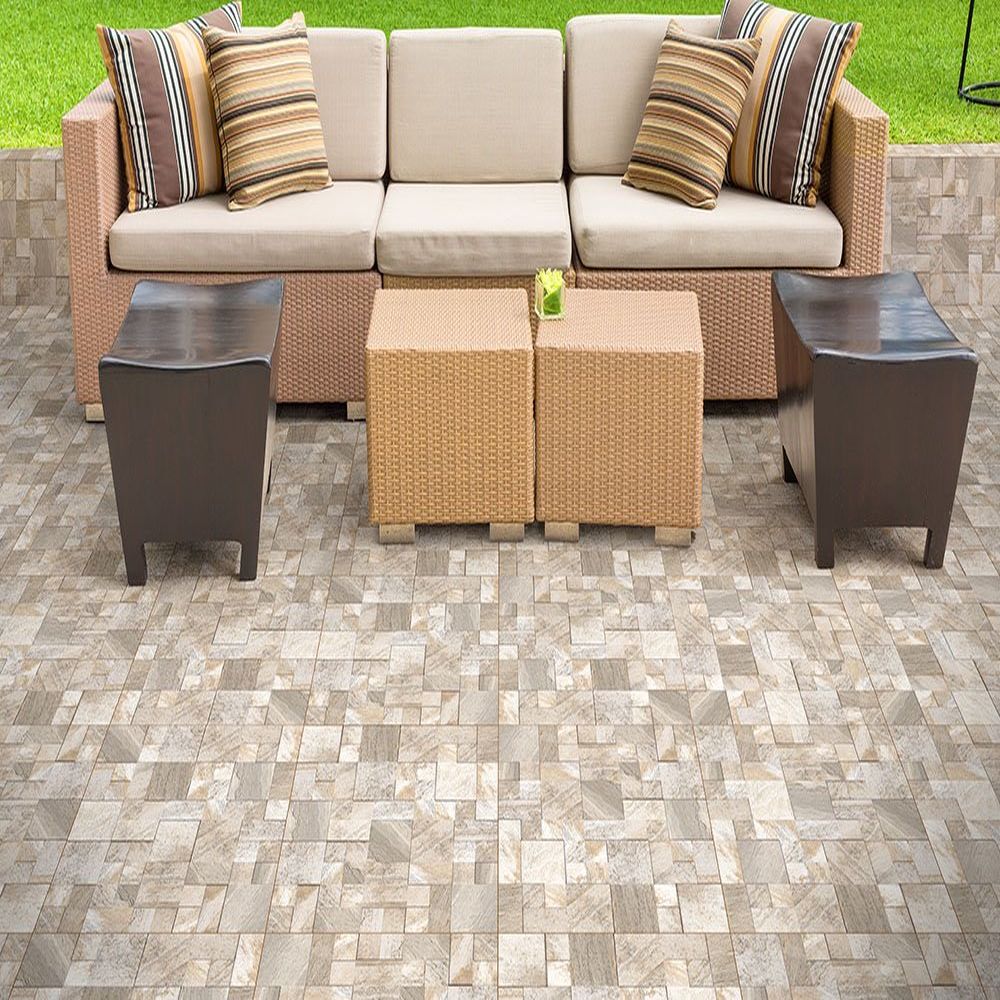 Piso Antiderrapante Retificado 70 × 70 Bege Código R70382 Caixa 3,43 m² Rocha Cerâmica