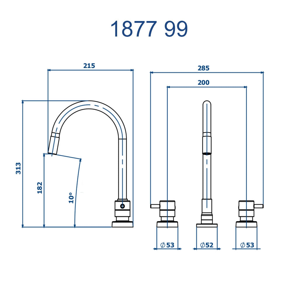 Misturador Lavatorio Mesa Bica Flexivel 1877 C99 Fani