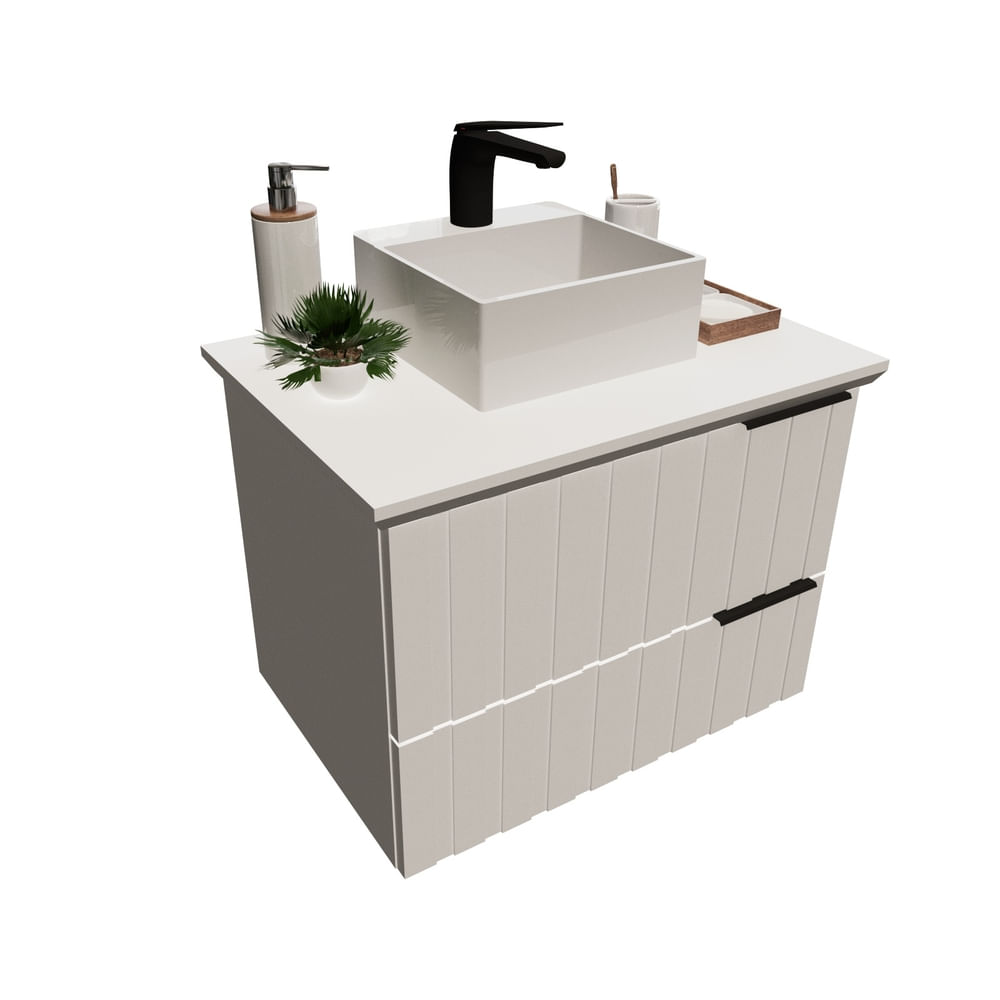 Gabinete Banheiro Mod Rana Branco 65Cm Linha Exclusiv Cerocha