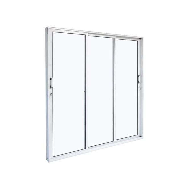 Porta-Aluminio-Correr-3-Folhas-Vidro-Liso-160X210X12-2-Branco-Cristal-Ramassol-2509121-1