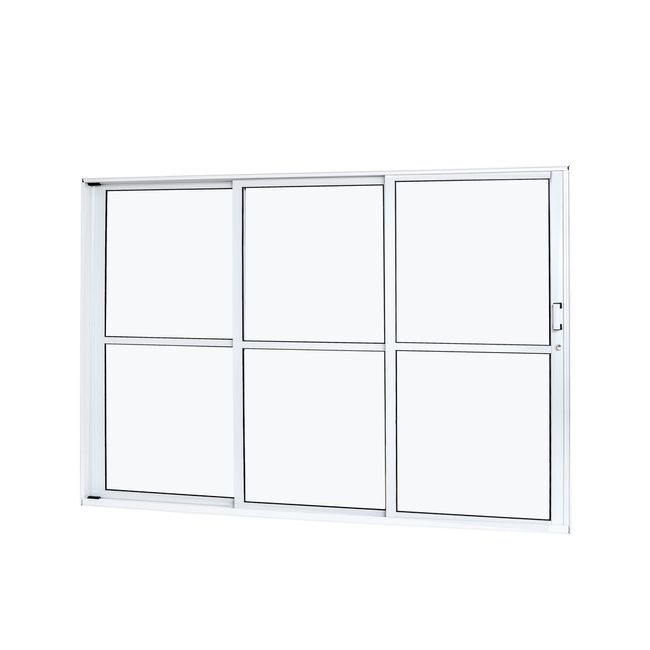 Porta-Aluminio-Correr-3-Folhas-Vidro-Liso-Direita-160X210X12-2-Branco-Cristal-Ramassol-2508010-1