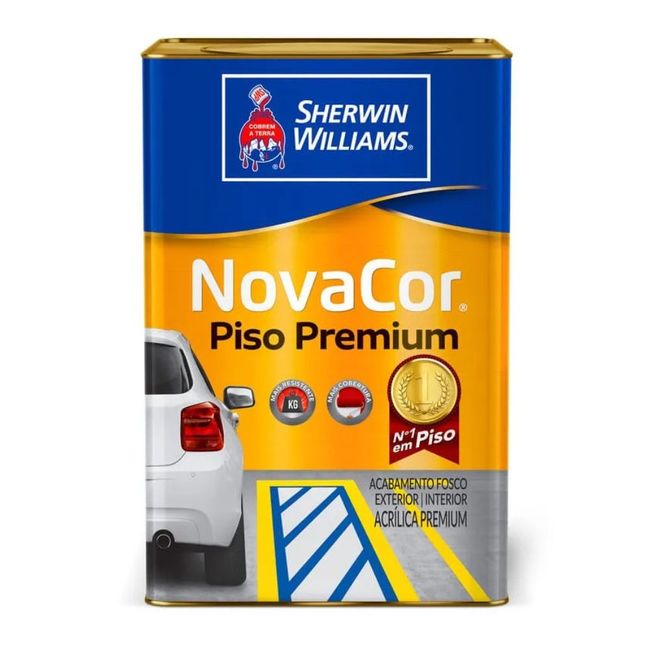 Tinta Sherwin Williams Novacor Acrílica Piso Liso Cinza Chumbo 18 Litros