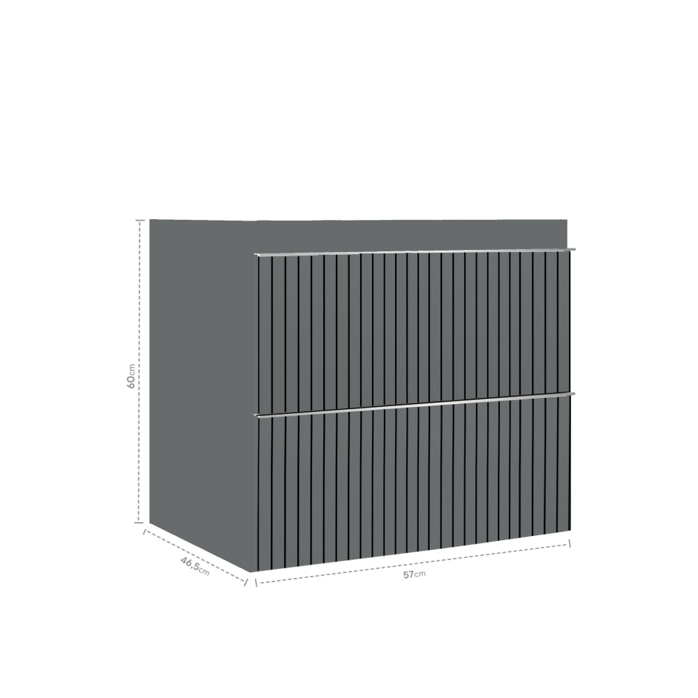 Gabinete Blu Ripy 60Cm Sem Lavatório Cinza Bumi