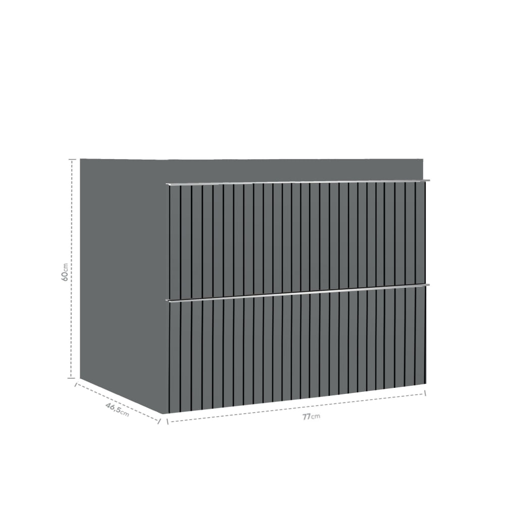 Gabinete Blu Ripy 80Cm Sem Lavatório Cinza Bumi