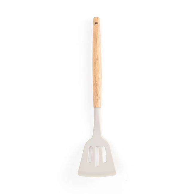 Espatula-Vazada-De-Silicone-Com-Cabo-De-Madeira-Mozcada-2538725