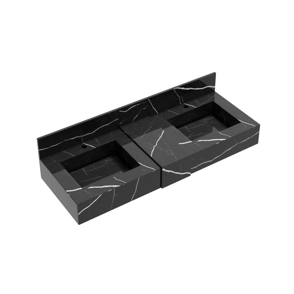 Bancada para Banheiro em Porcelanato Ripy Com Cuba Esculpida 120cm Black Blu