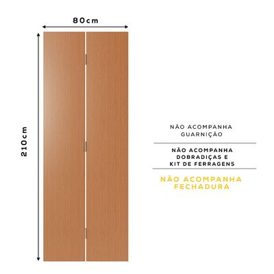Telhanorte | Folha Porta Camarao Duo Lisa 210X80 Freijo Sem
