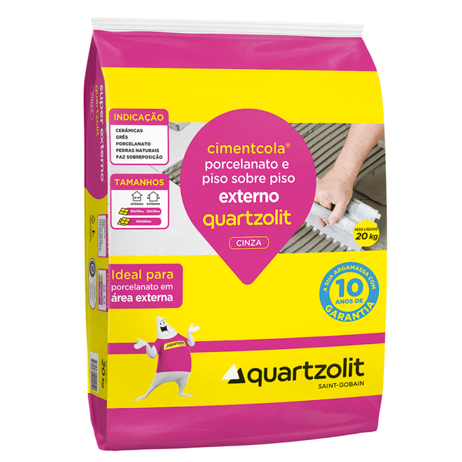 Argamassa Quartzolit de uso Externo para Porcelanato e Piso Sobre Piso 20kg -1-