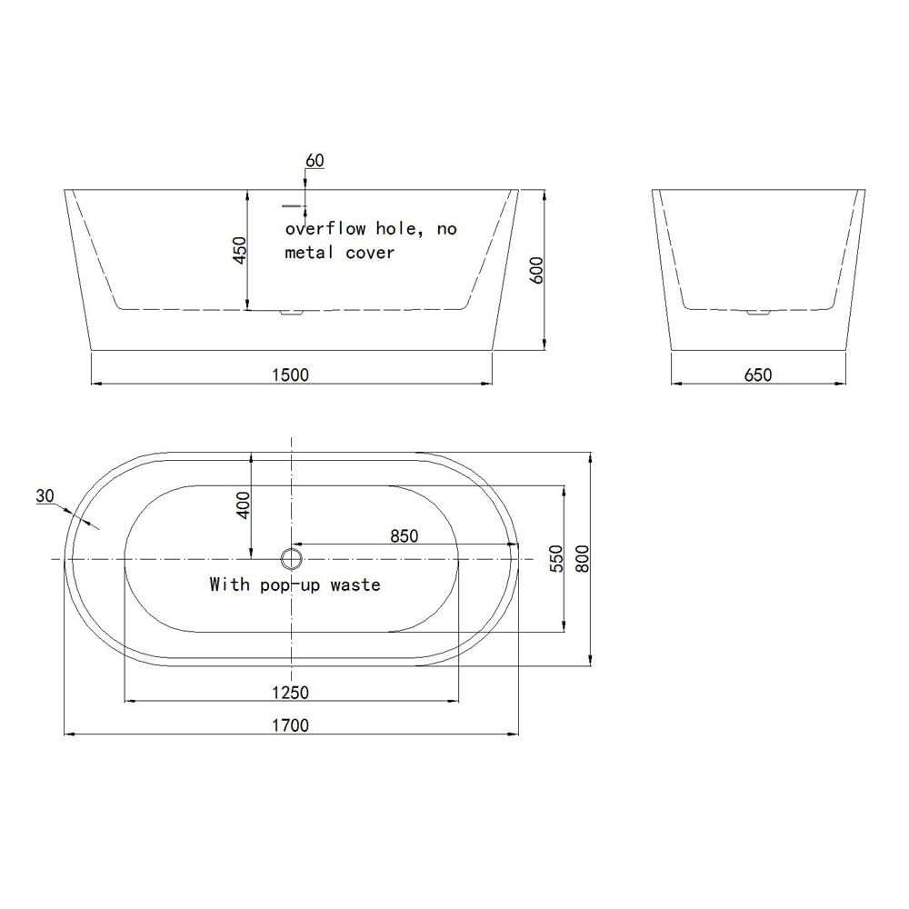Banheira De Imersao B2 170 X60  Br Alterna