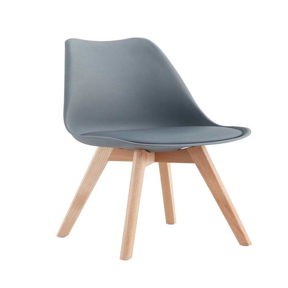 Cadeira Eames Leda com Almofada Cinza para Mesa de Jantar Coisas e Coisinhas