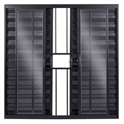 Veneziana-6-Folhas-Central-Com-Grade-Vidro-Liso-100X150-Preto-Fortsul-Esquadrisul-2596393-1